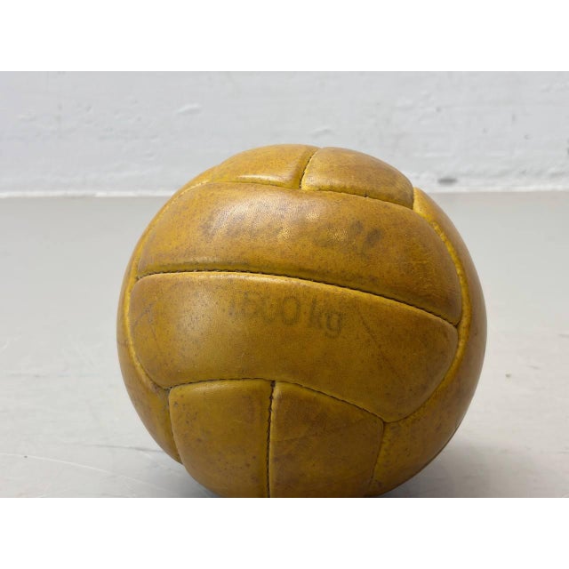 Animal Skin Vintage Leather Ball, 1960s For Sale - Image 7 of 9