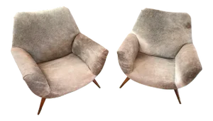 1960s Italian Mid-Century Modern Club Chairs Covered in Cowhide - a Pair