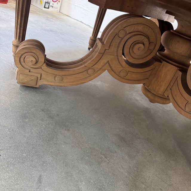 Monumental Banquet Table in Raw Oak For Sale - Image 12 of 18