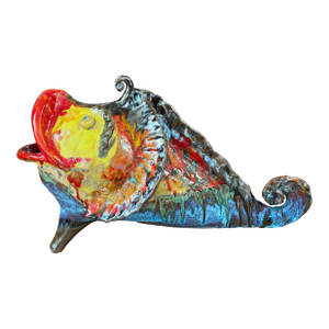 1950s Italian Glazed Terracotta Fish Sculpture