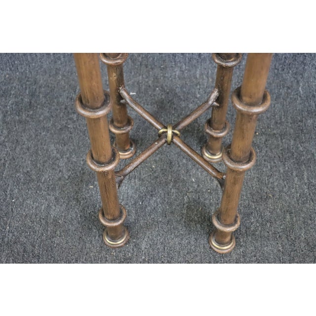 Regency Style Faux Bamboo Bronzed Pedestal /Plant Stand For Sale In Philadelphia - Image 6 of 7