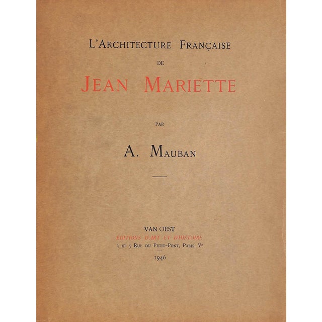 "L'Architecture Francaise De Jean Mariette" 1945 Mauban, A. For Sale