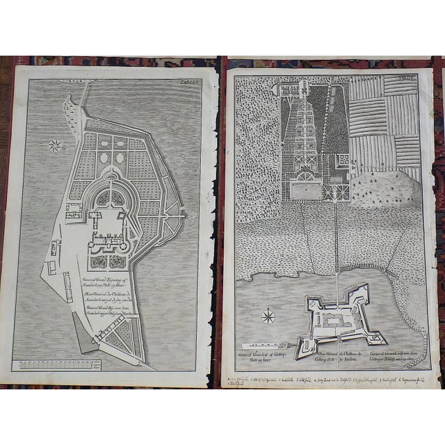 Antique 18th C. Palatial Garden Plan Imperial Folio Copperplate Engravings - Set of 6 For Sale - Image 4 of 8