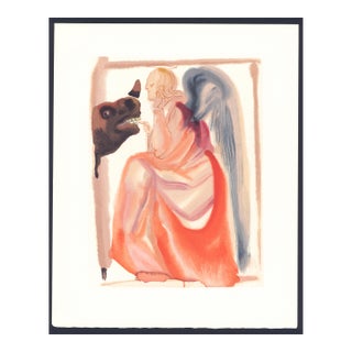1963 Dalí Divine Comedy Engraving Paradis Chant 6 "Église Et Empire" (Church and Empire) For Sale