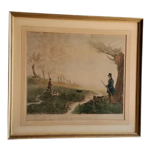 Richard Barrett Davis 1782 -1854 Engraving - Snipe Shooting, November