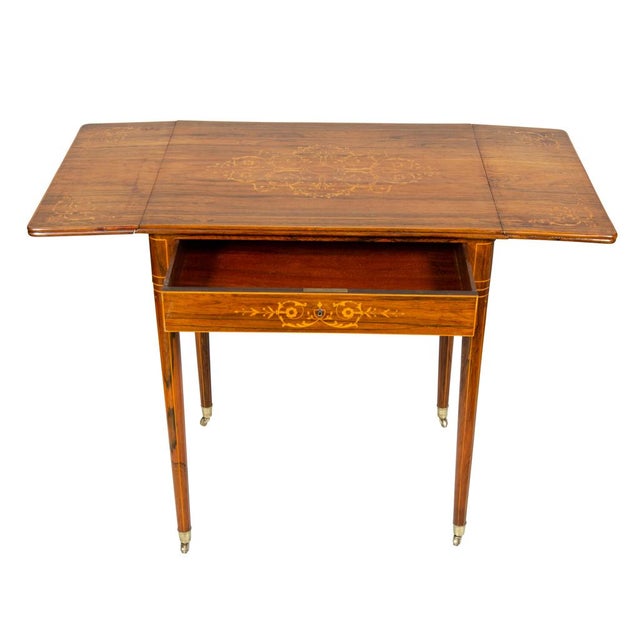 Charles X Rosewood Drop Leaf Table For Sale - Image 12 of 13