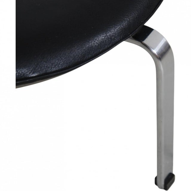 Black PK33 Stool in Black Aura Leather by Poul Kjærholm, 1980s For Sale - Image 8 of 13