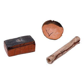 Pink Ceramics by N. Lebrun for Fond d'Atelier, Belgium, 1970s, Set of 3 For Sale