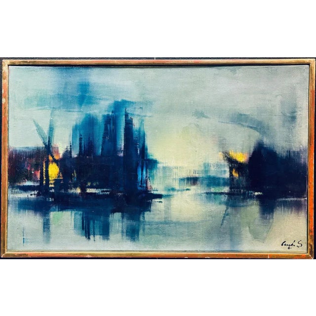 This painting by Sergio Cecchi reflects the artist’s signature post-impressionist style with its evocative atmosphere,...