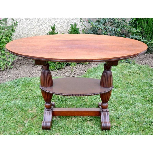 Brown Oval Pedestal Table in Mahogany For Sale - Image 8 of 8