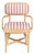 Dorine Striped Performance Linen & Rattan Dining Armchair, Cherry For Sale