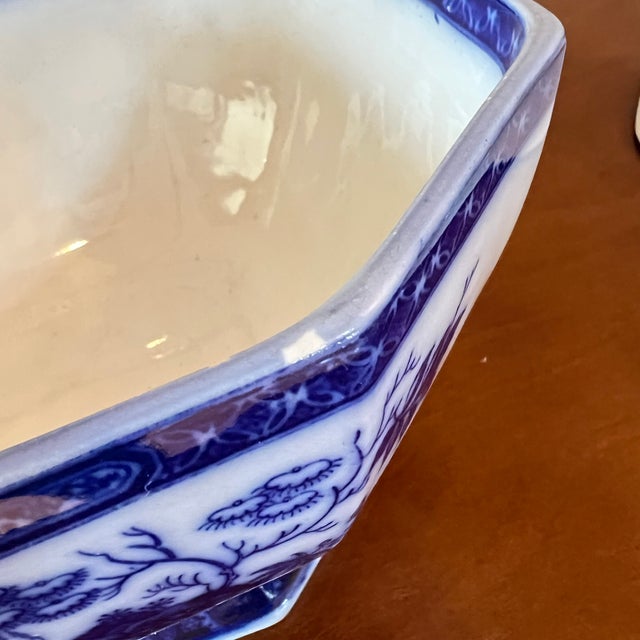 Antique Flow Blue Soup Tureen and Platter For Sale - Image 15 of 16