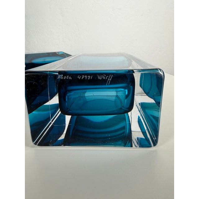 Swedish Art Glass Vases and Ashtray by Göran Wärff for Kosta Boda, 1970s, Set of 3 For Sale - Image 9 of 11