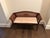 Neoclassical Heredia Wood Cane Bench With Upholstered Seat – Carved Frame Neoclassical Design For Sale - Image 3 of 5