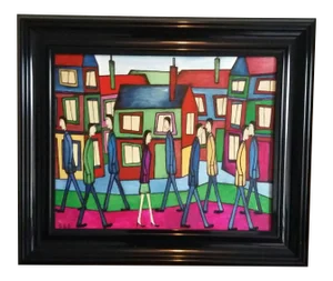 Strolling Along' Framed Oil on Board by Christopher Barrow 2016