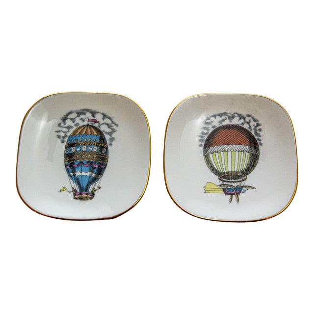 Richard Ginori Porcelain Collectible Dishes Alitalia Airlines Hot Air Balloon For Sale