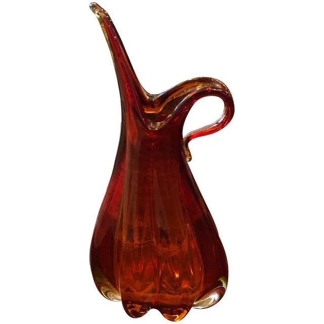 1960s Italian Mid-Century Modern Sommerso Red Murano Glass Vase For Sale - Image 13 of 13
