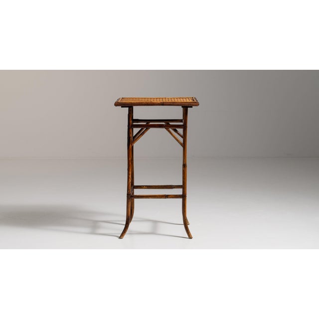 Amber 1900-1909 France Warm Honey Bamboo Faux-Bamboo Side Table For Sale - Image 8 of 11