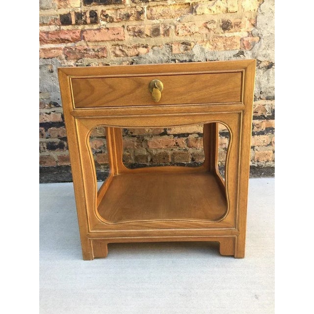 Wood Mid-Century Michael Taylor for Baker "Far East" Chinoiserie Nightstand or End Table For Sale - Image 7 of 7