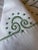 Antique French Linen Sheet, Jl Monogram With Sage Green Embroidery, Circa 1920 For Sale - Image 9 of 11