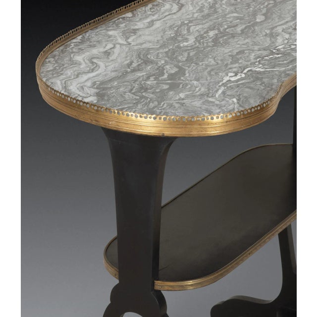 Metal Kidney-Shaped Table with Marble Top, 1890s For Sale - Image 7 of 14