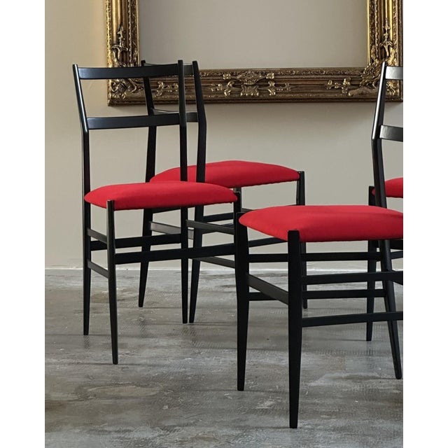 Black Vintage Superleggera Chairs by Gio Ponti for Cassina, 1950s, Set of 6 For Sale - Image 8 of 12
