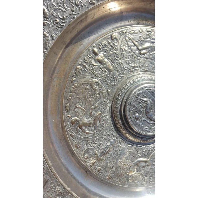 Ewer and its so-called "Temperance" basin, in silvered bronze, in the style of the Renaissance, after the model by...