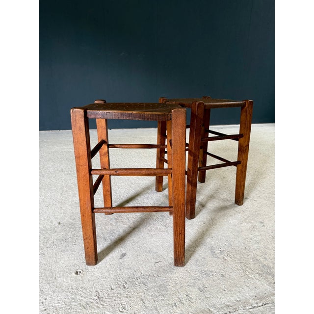 French Country Bistro Stools, 1930s, Set of 2 For Sale - Image 6 of 16