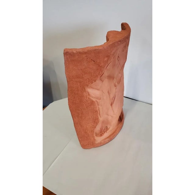 David Segel Sculpture Large Double Sided Curved Terracotta 1970s Signed Both Sides For Sale - Image 11 of 13
