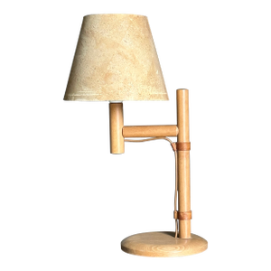 1960s Organic Table Lamp With Cork Shade by Bergboms, Sweden