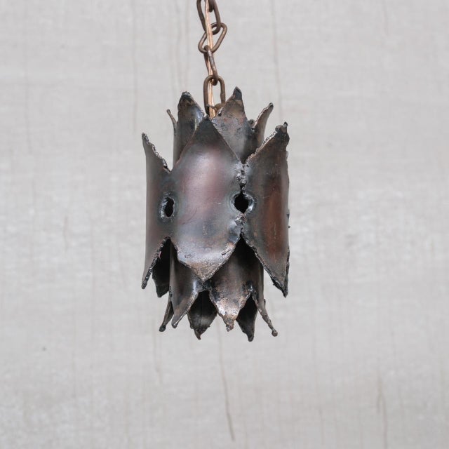Late 20th Century Brutalist Swedish Pendant Lights, 1970s, Set of 3 For Sale - Image 6 of 9