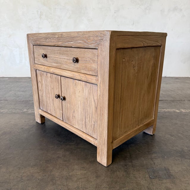 Modern Jacob II 2 Door Reclaimed Elm Nightstand - Dark Natural For Sale - Image 3 of 11