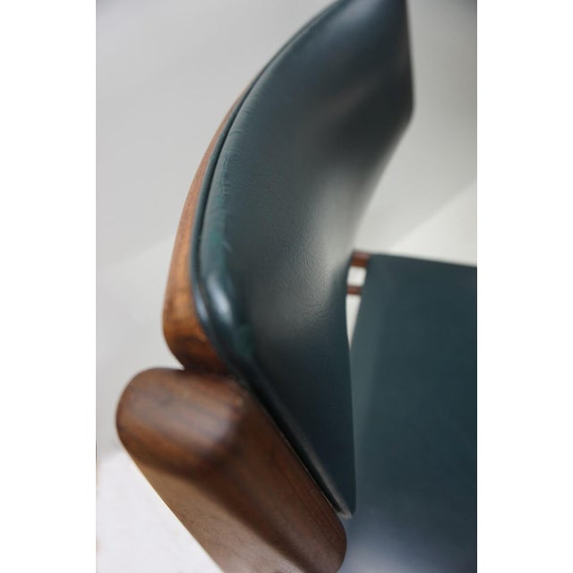 Scandinavian Teak and Green Leatherette Dining Chairs, 1960s, Set of 4 For Sale - Image 16 of 18
