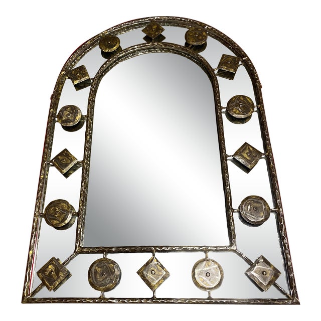 Holly Hunt Rustic Hammered Iron Decorative Mirror Chairish