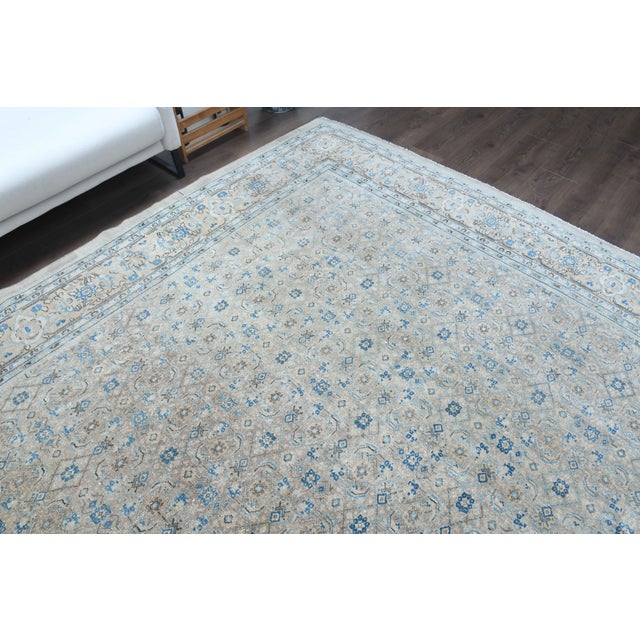 Textile 1970s Vintage Persian Handmade Wool Cotton Light Brown Area Rug For Sale - Image 7 of 11