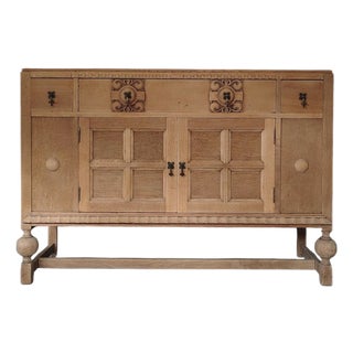 Antique Natural Tiger Oak Sideboard For Sale