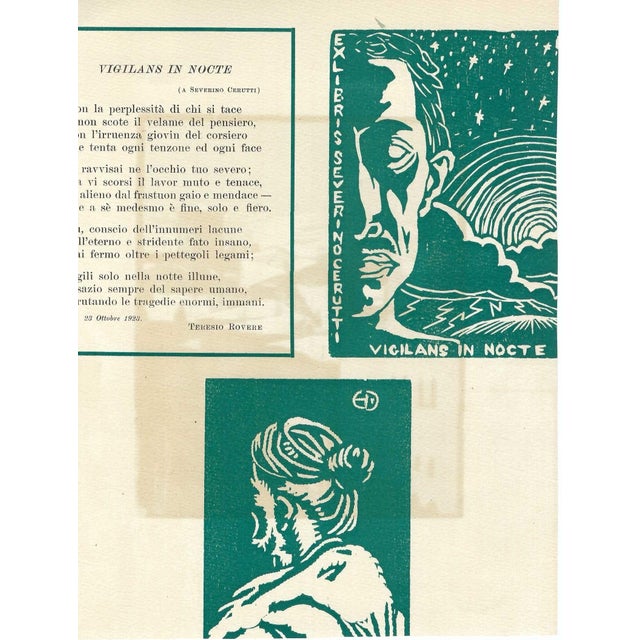 Traditional 1920s Diego Pettinelli Dall'alto Nwoodcut For Sale - Image 3 of 3