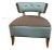 Blue & Brown Custom Upholstered Side Chair For Sale