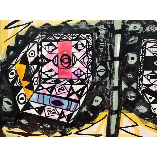 Late 20th Century Vibrant Gouache by Rupert Picott For Sale - Image 5 of 7