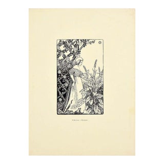 Printemps - Original Woodcut Print by J. Beltrand - 1899 1899 For Sale