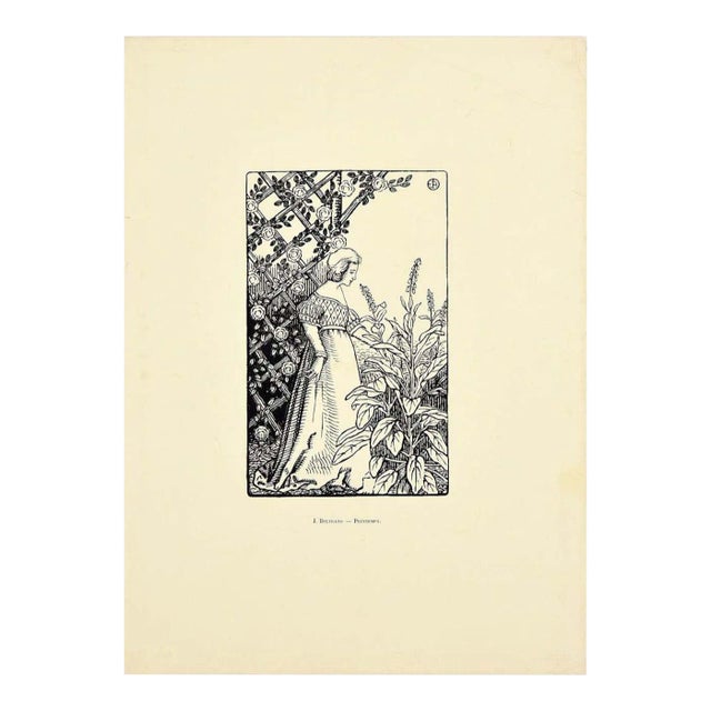 Printemps - Original Woodcut Print by J. Beltrand - 1899 1899 For Sale