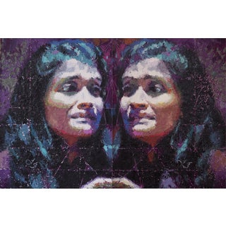 Diptych: Broken Symmetry (the Butterfly effect) by Lisa Fricker | Oil on panel Portrait of a woman. For Sale