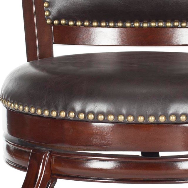 Modern Nicholas Swivel Barstool in Sierra Brown & Brown For Sale - Image 3 of 5
