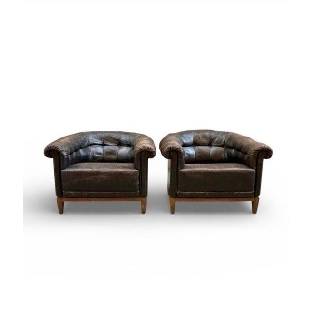 Wood Vintage French Club Chairs, 1940s, Set of 2 For Sale - Image 7 of 7