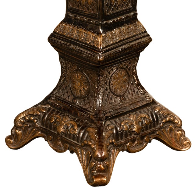 Pair Antique Regency Louis XV Style Gilt Bronze Pedestals Column Stands 1910 For Sale - Image 15 of 15