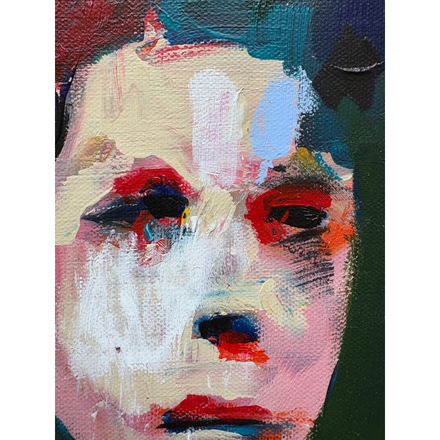 Contemporary 2025 Abstract Oil Portrait Painting in Vintage French Frame For Sale - Image 3 of 12
