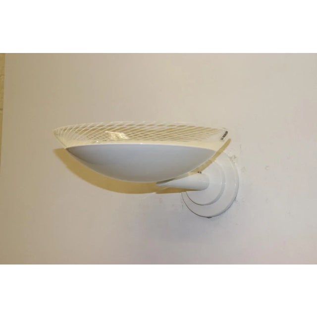 White Modern 1980 Murano Glass Wall Lamp For Sale - Image 8 of 11