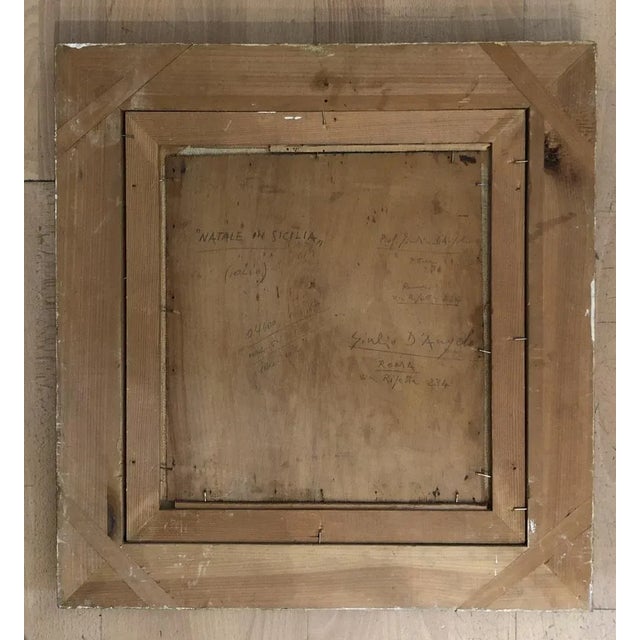 Giulio d'Angelo, Natale in Sicilia, 1940, Oil on Wood, Framed For Sale - Image 9 of 11