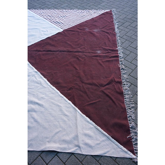 Large Kelim Throw with Geometric Pattern, 1970s For Sale - Image 9 of 10