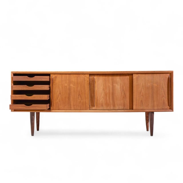 Svend Madsen Mid 20th Century Danish Teak Curved Front Credenza For Sale In Chicago - Image 6 of 11